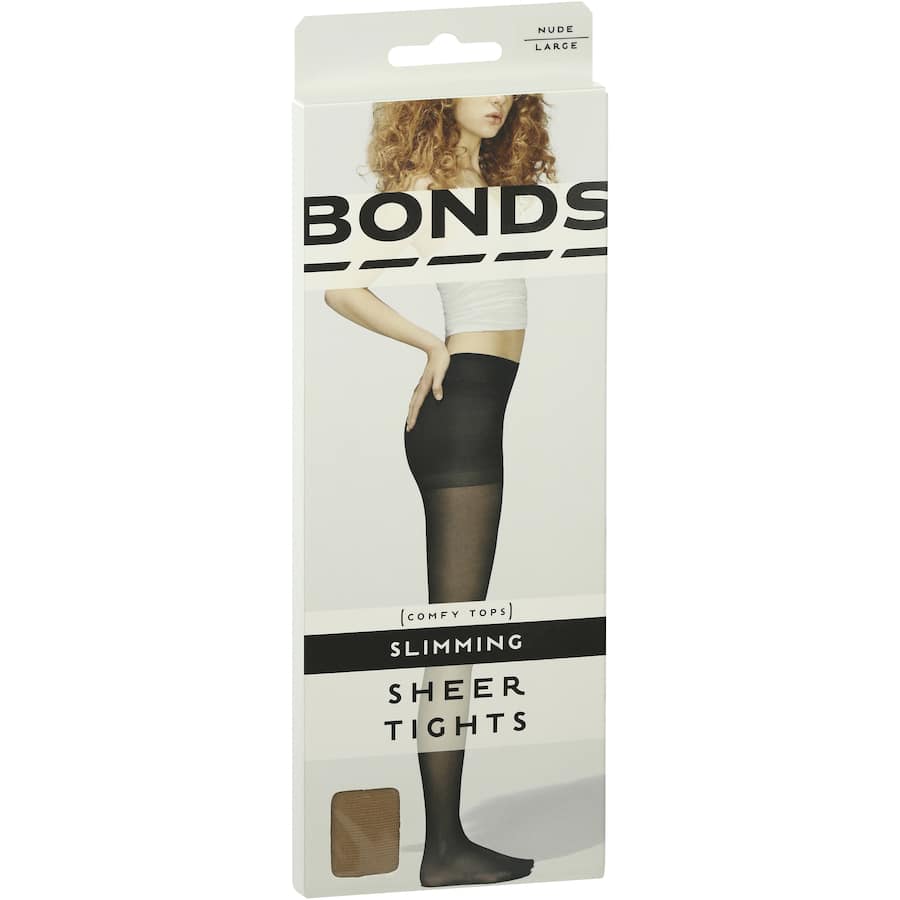 Bonds Comfy Tops Tights Large Slim Sheer Nude 1pr