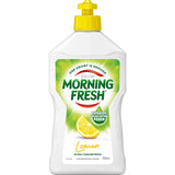 Morning Fresh Dishwash Liquid Lemon, a concentrated grease cutter with a refreshing lemon scent, cleans effectively and sustainably.