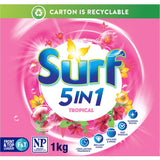 Surf Laundry Powder 5 In 1 Tropical offers a floral Ylang Ylang and Tropical Lily scent, delivering long-lasting freshness and a brilliant clean.