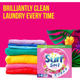 Surf Laundry Powder 5 In 1 Tropical, featuring Ylang Ylang and Tropical Lily for long-lasting freshness and brilliant cleaning.