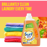 Surf Front & Top Loader Laundry Liquid Sunshine in a 2L tub, featuring a refreshing citrus scent of lemons and orange blossom.