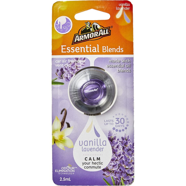 Armor All Car Freshener in Vanilla Lavender, a premium air freshener that neutralizes odors and enhances your car's fragrance.