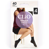 Clio Opaques Anklet in Black, 40 denier, features a comfort top for all-day wear and a chic matte finish.