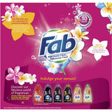 Fab Laundry Powder in Fresh Frangipani scent, effective for all fabrics, ensuring long-lasting freshness and vibrant clean clothes.
