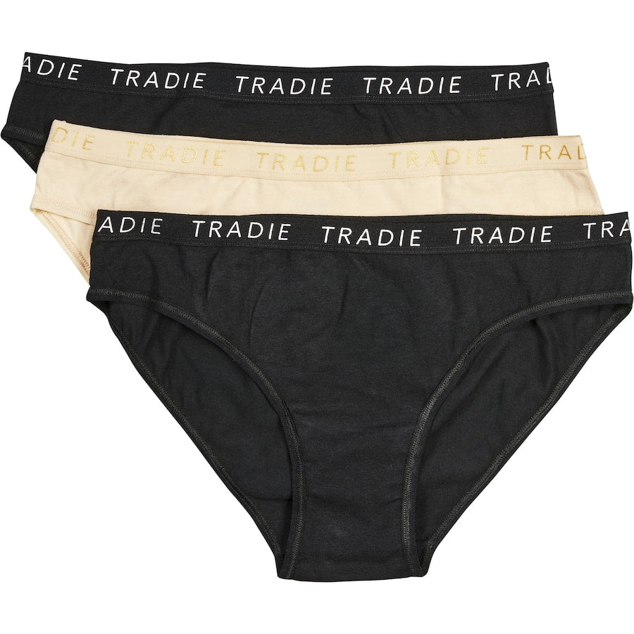 Tradie Ladies Bikini Size 12, featuring breathable fabric and sporty cut for comfort and style in everyday wear.