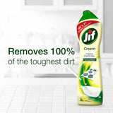 Jif Cream Surface Cleaner in Lemon, a multipurpose cleaner for tough dirt and grease with natural particles and a refreshing scent.