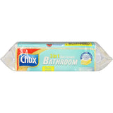 Chux Scourer 3 N 1 features a sponge, non-scratch scourer, and chamois for efficient, streak-free bathroom cleaning.