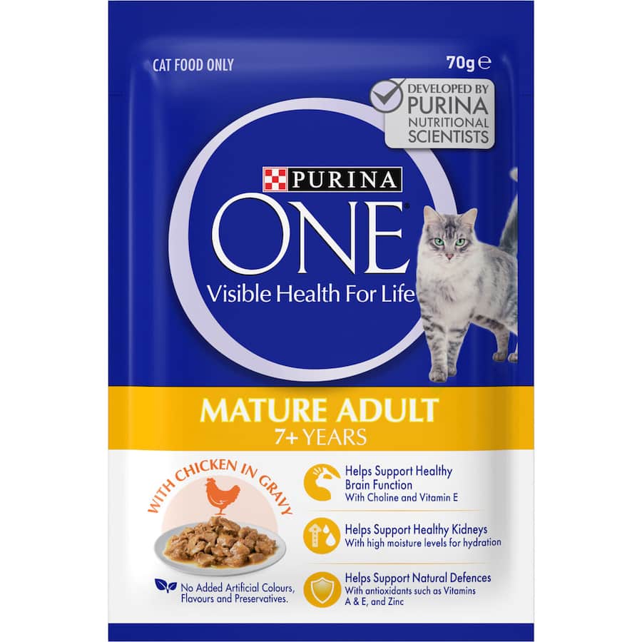 Purina One Mature Adult 7+ Wet Cat Food Chicken Pouch 70g