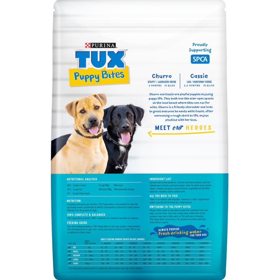 Tux Puppy Bites Dry Dog Food Chicken & Beef Bag 2.5kg