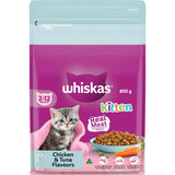 Whiskas Kitten Dry Cat Food Chicken & Tuna, nutrient-rich kibble for healthy growth, strong bones, and playful kittens.