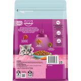 Whiskas Kitten Dry Cat Food features chicken and tuna, designed for healthy growth with 41 essential nutrients and small kibble.