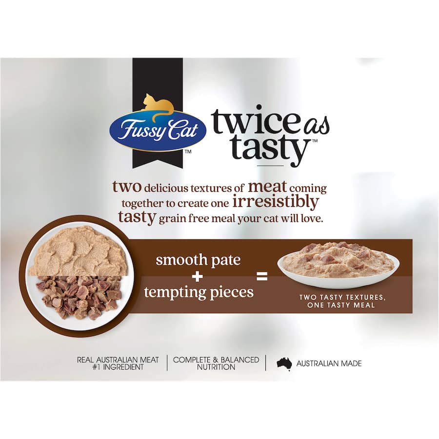 Fussy Cat Wet Cat Food Pate & Pieces Pouches 12x80g