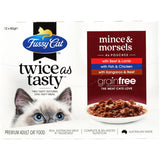Fussy Cat Grain Free Wet Cat Food Mince & Morsels Tray 12x80g