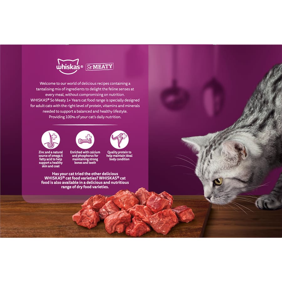 Whiskas Wet Cat Food Meaty Cuts In Gravy Pouch 15x85g
