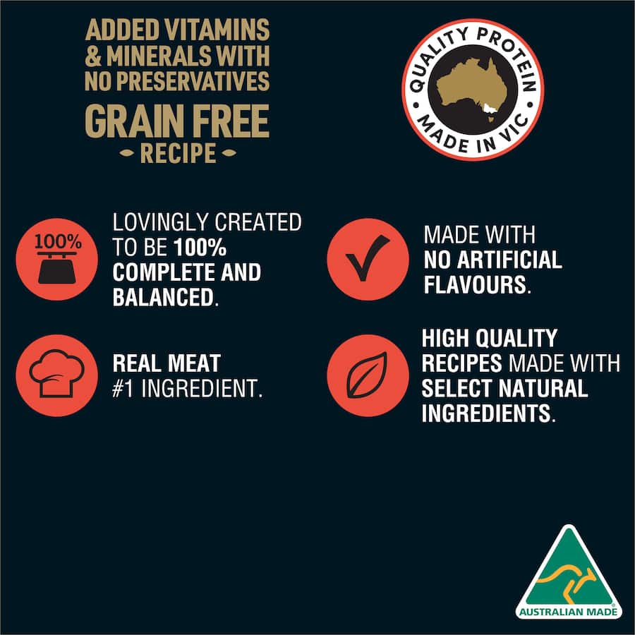 Gourmet beef wet dog food in a 400g can, featuring high-quality meat, essential vitamins, and no preservatives for vitality.