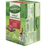 "Nature's Gift Wet Dog Food loaf with prime beef in gravy, offering quality nutrition and irresistible flavor for dogs."