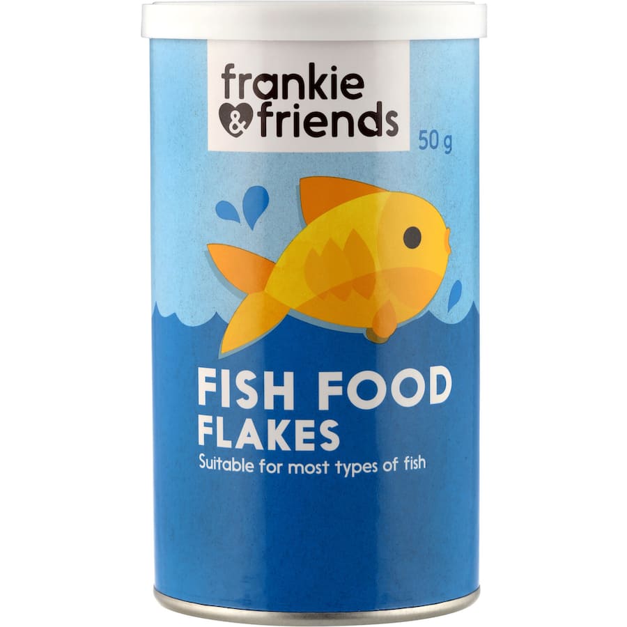 Nutritious fish flakes for freshwater and saltwater fish, enhancing health, colors, and immune systems without additives.