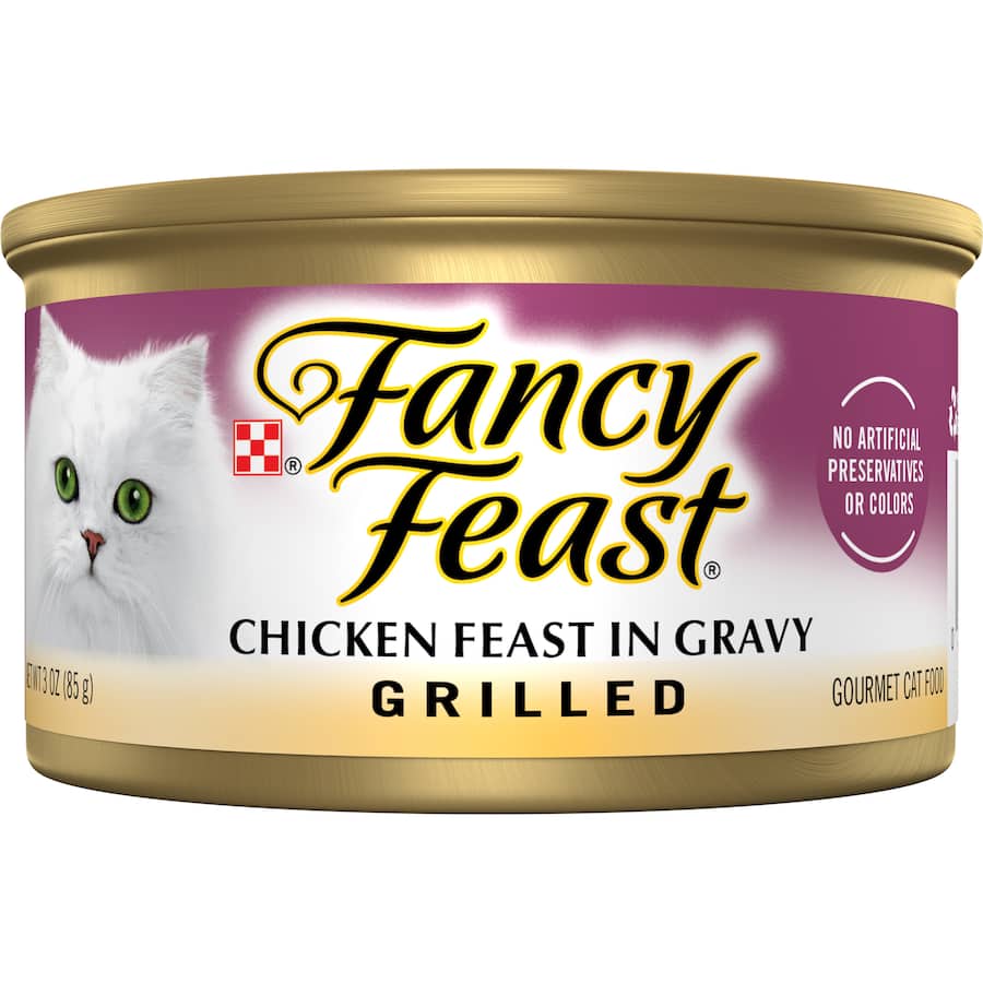 Fancy Feast Grilled Wet Cat Food Chicken Feast In Gravy Tin 85g