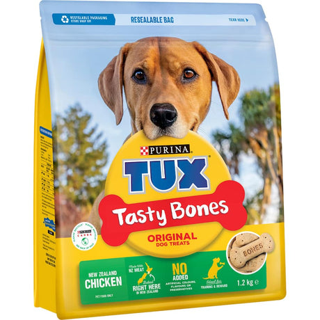 Natural Tux Dog Treats Tasty Bones for healthy snacking, promoting dental hygiene and joy for all dogs.