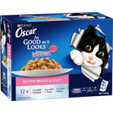 Tender fish and meat pieces in jelly for kittens, rich in Omega 6 and vitamins for healthy growth and development.