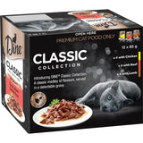 Dine Classic Collection wet cat food featuring mixed meats in savory gravy for a nutritious and tasty meal for your feline friend.