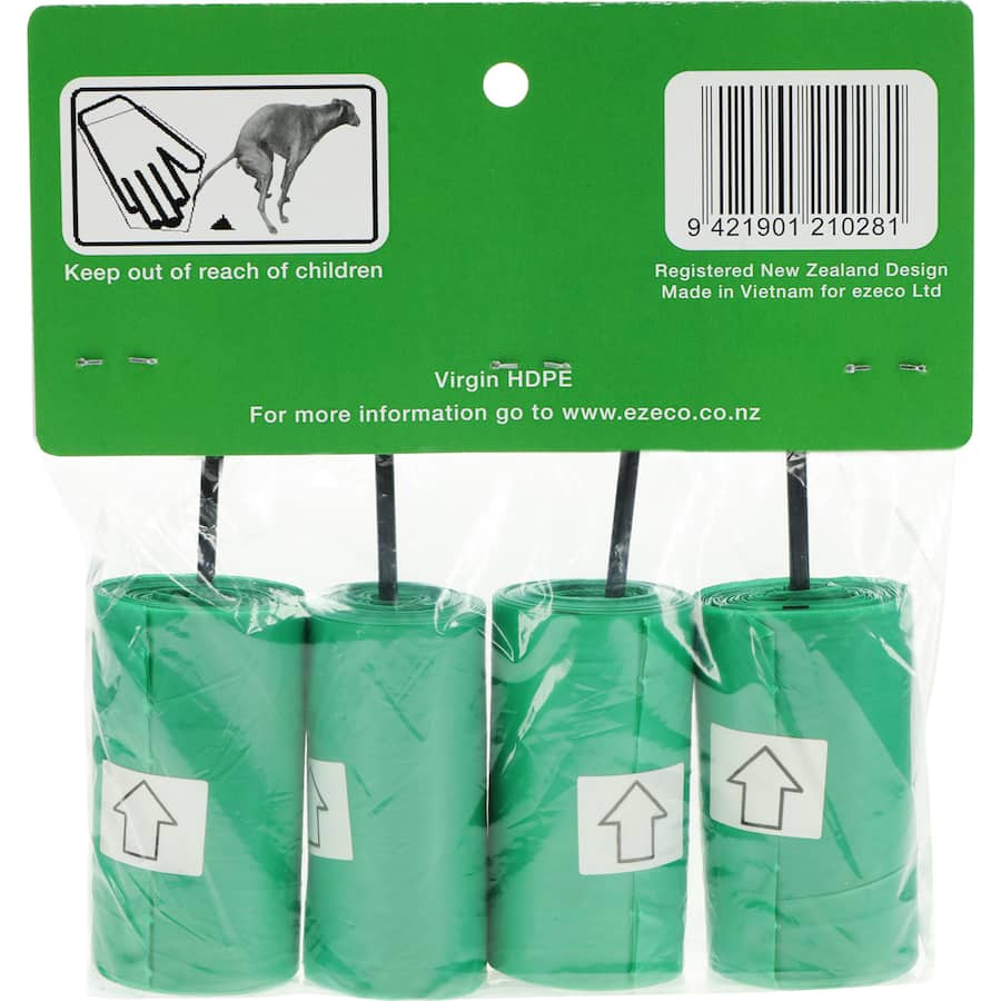 Eco-friendly biodegradable dog poop bags, durable and easy to tear, perfect for responsible pet owners.