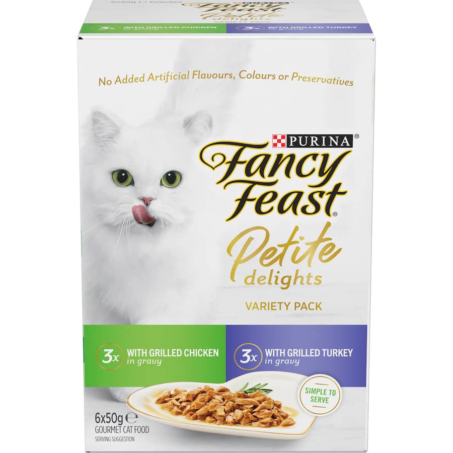 Fancy Feast Petite Delights Wet Cat Food Chicken & Turkey Pouch 6x50g