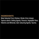 Savory chicken chunks in rich gravy for cats, providing essential nutrients and delightful taste for all ages.