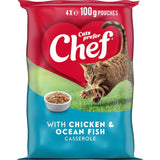 Chef Classic Wet Cat Food Chicken & Ocean Fish Pouches 4x100g