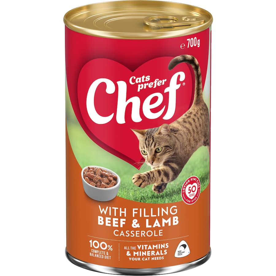 Chef Classic Wet Cat Food Beef & Lamb Casserole Tin 700g