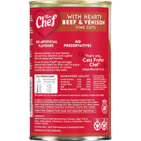 Gourmet wet cat food featuring hearty beef and venison, perfect for a complete and balanced feline diet.