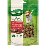 Soft, chewy beef liver mini bites for dogs, made with Australian beef and enriched with vitamins for healthy, delicious treats.