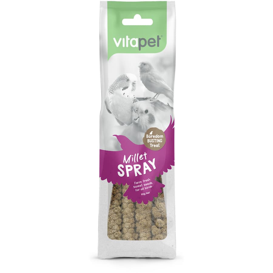 Vitapet Pet Food Bird Seed Millet Spray Pouch 4pack