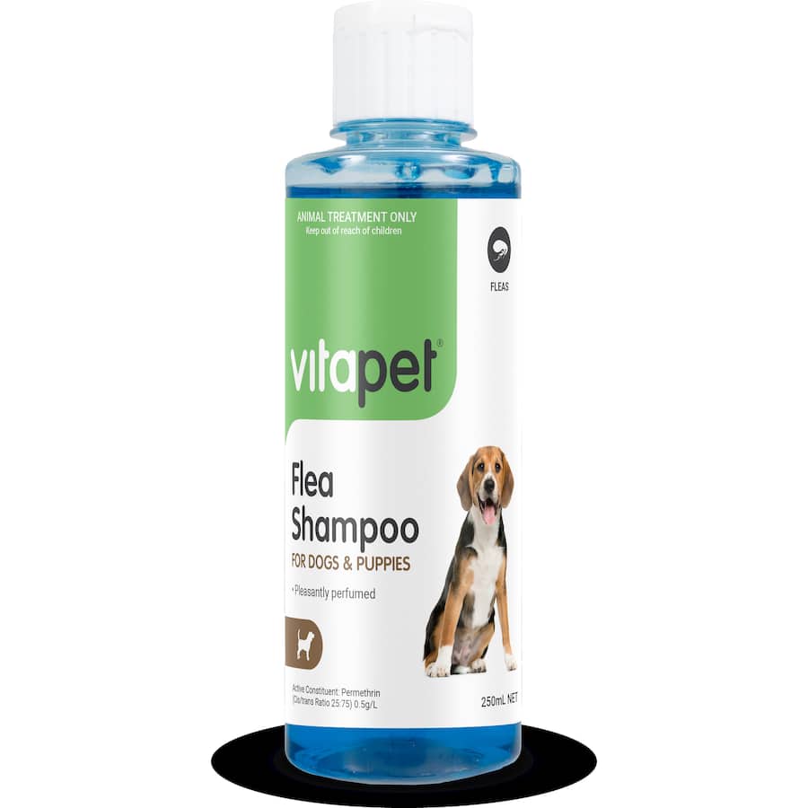 Vitapet Pet Care Dog Flea Shampoo effectively kills fleas and ticks while nourishing your dog's coat, ensuring year-round protection.