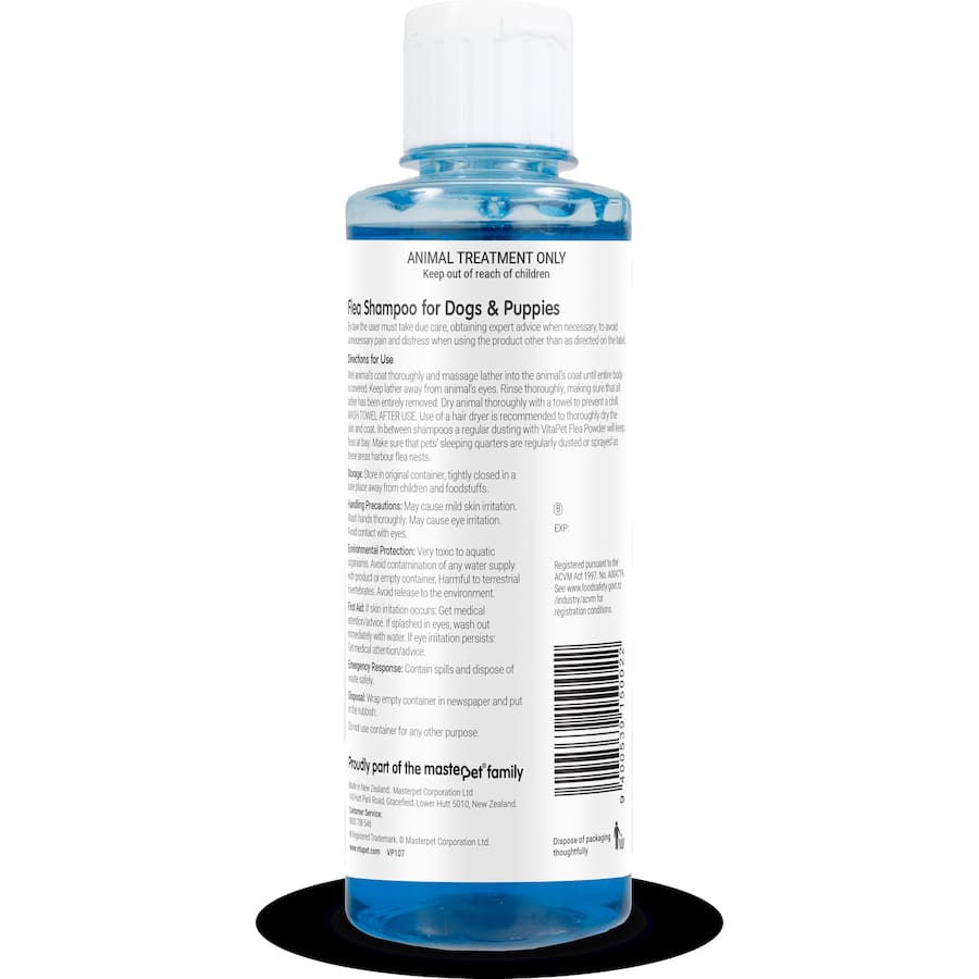 Vitapet Pet Care Dog Flea Shampoo effectively kills fleas and ticks, nourishing your dog's coat with gentle, safe ingredients.