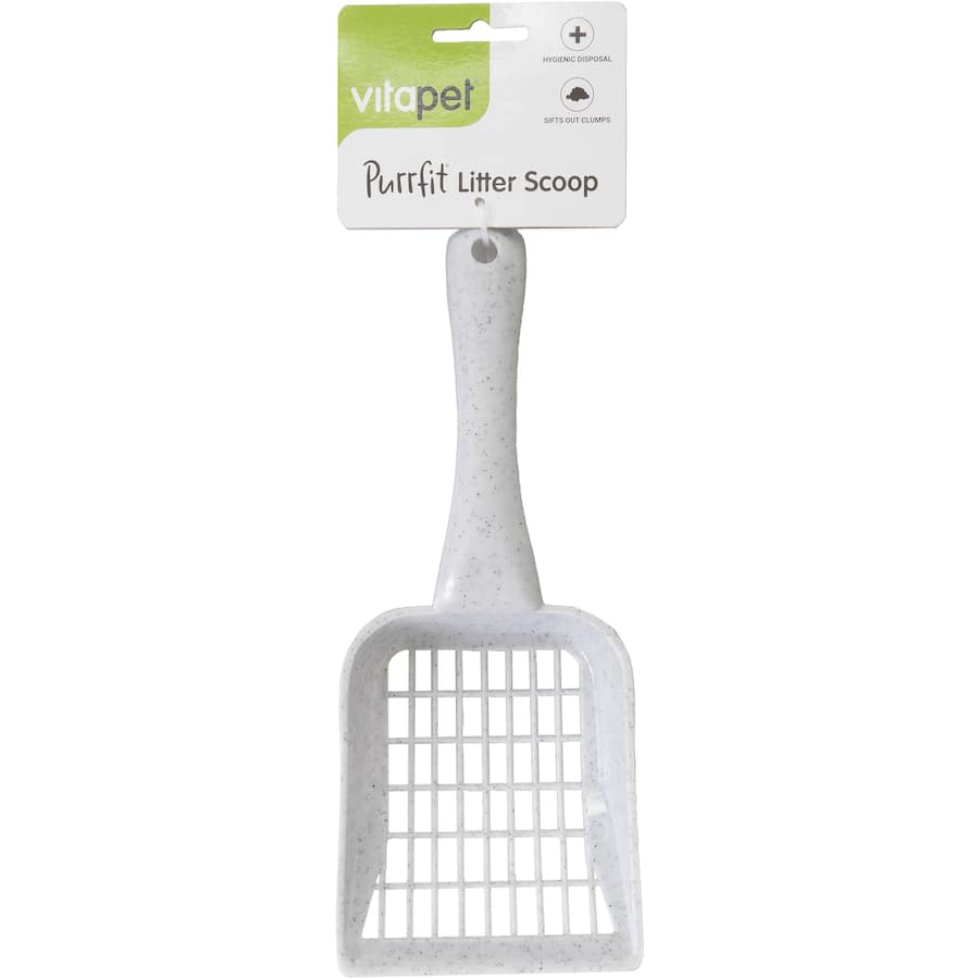 Vitapet Purrfit Litter Scoop: Durable scoop for quick clump removal, features a comfortable handle for easy cat care.