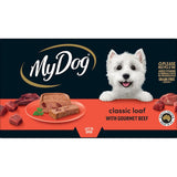 Gourmet wet dog food with premium Australian beef, grain-free, no preservatives, complete and balanced meal for dogs.