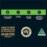 Wet dog food featuring premium Australian lamb in a classic meaty loaf, perfect for nourishing all breeds with essential nutrients.