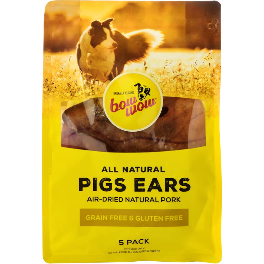 Bow Wow Dog Treats Pigs Ear Wrap 5pack