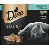 Dine Desire Wet Cat Food Pure Tuna Whitemeat Tins 6x85g