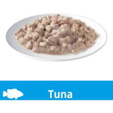 Gourmet wet cat food featuring tuna morsels in creamy mornay sauce with cheese; ideal for adult and senior cats over 12 months.