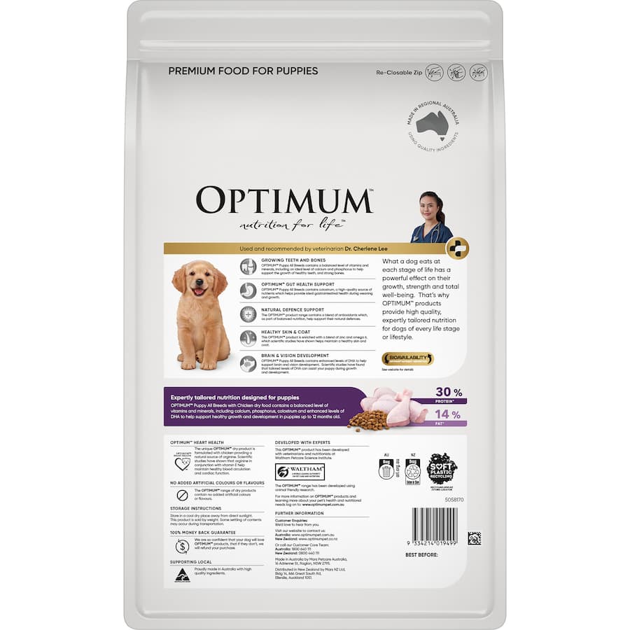 Optimum Puppy Dry Dog Food Chicken Bag 3kg
