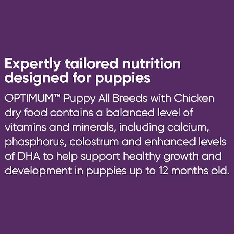 Optimum Puppy Dry Dog Food Chicken Bag 3kg