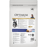 Optimum Small Breed Dry Dog Food features chicken, vegetables, and rice for balanced nutrition in a 3kg bag.