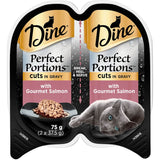 Dine Perfect Portions Wet Cat Food Cuts In Gravy Gourmet Salmon Tray 2x37.5g