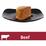 Tender beef pate cat food in single-serve trays, offering premium nutrition and convenience for cats of all ages.