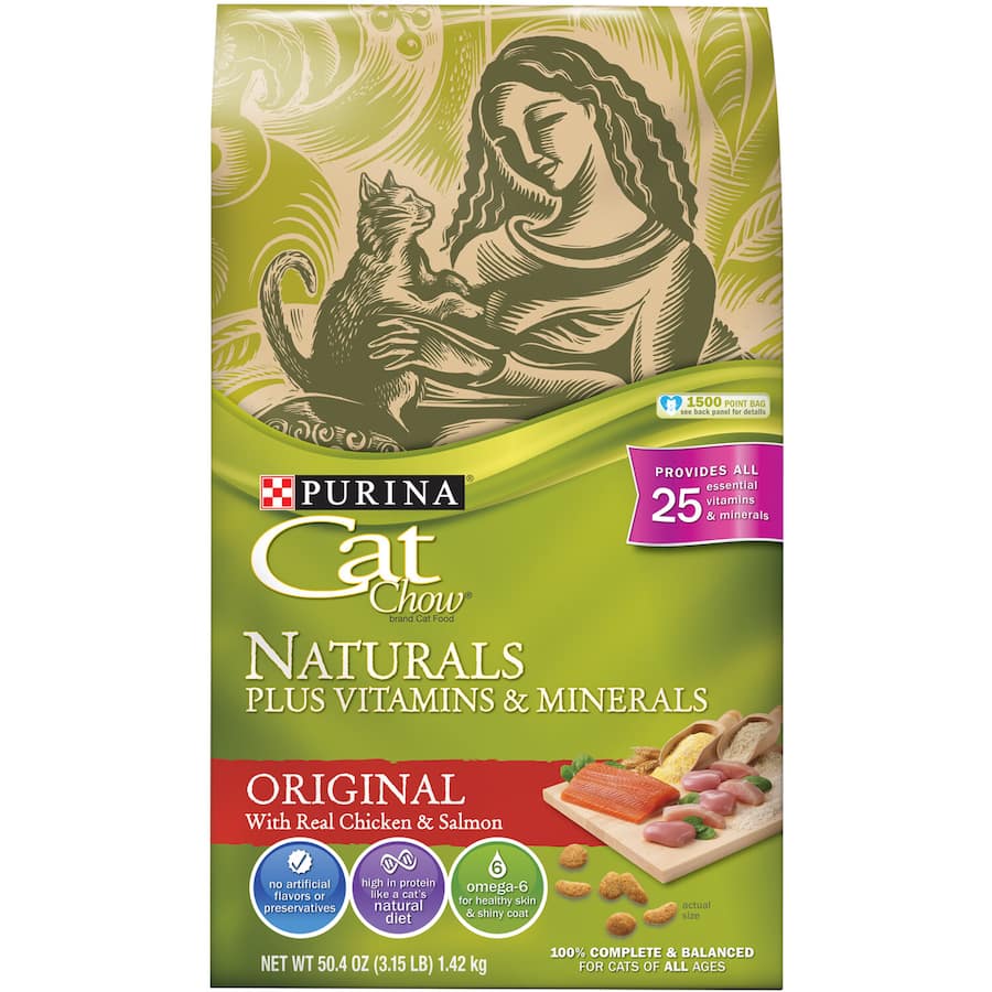 Cat Chow Dry Cat Food Naturals Original Chicken Bag 1.42kg