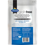 Fussy Cat Grain Free Dry Cat Food features salmon and fish oil, packed with 36% protein for optimized feline health and nutrition.
