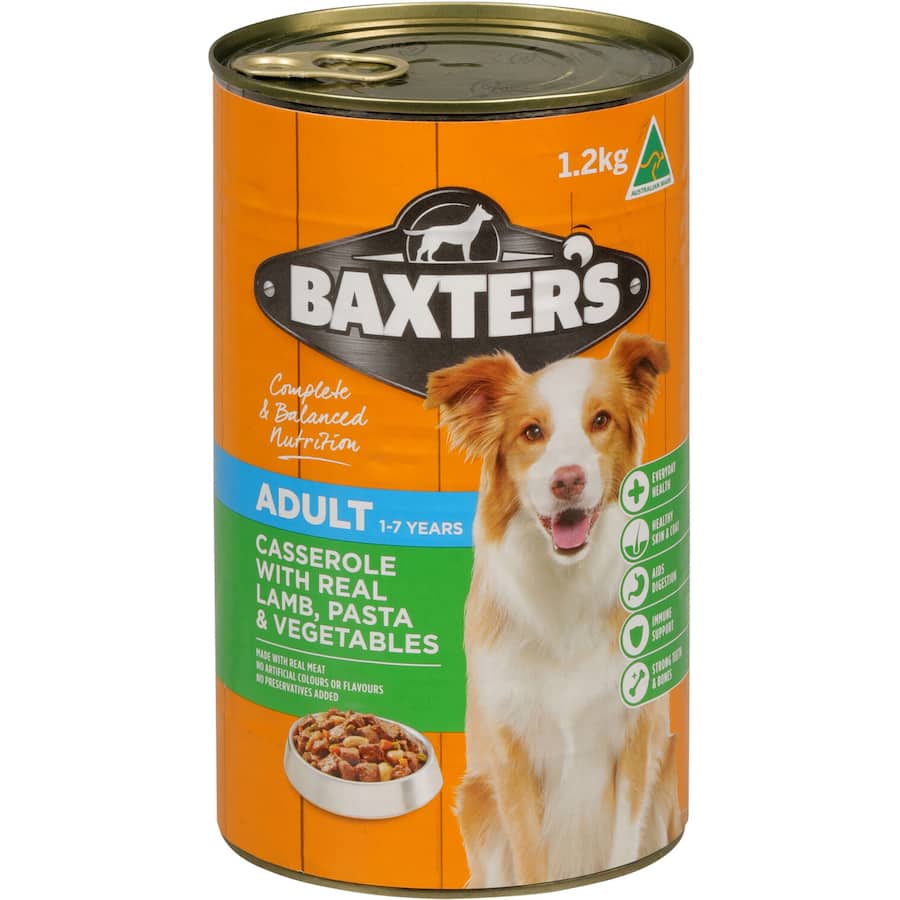 Baxters Wet Dog Food Lamb Pasta & Veges Tin 1.2kg