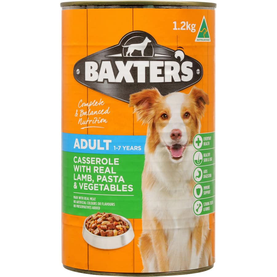 Baxters Wet Dog Food Lamb Pasta & Veges Tin 1.2kg